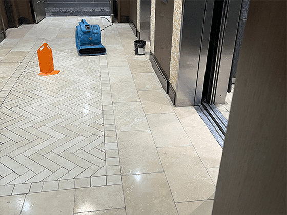 Commercial Travertine Floor Restored - Santa Fe Floor Care