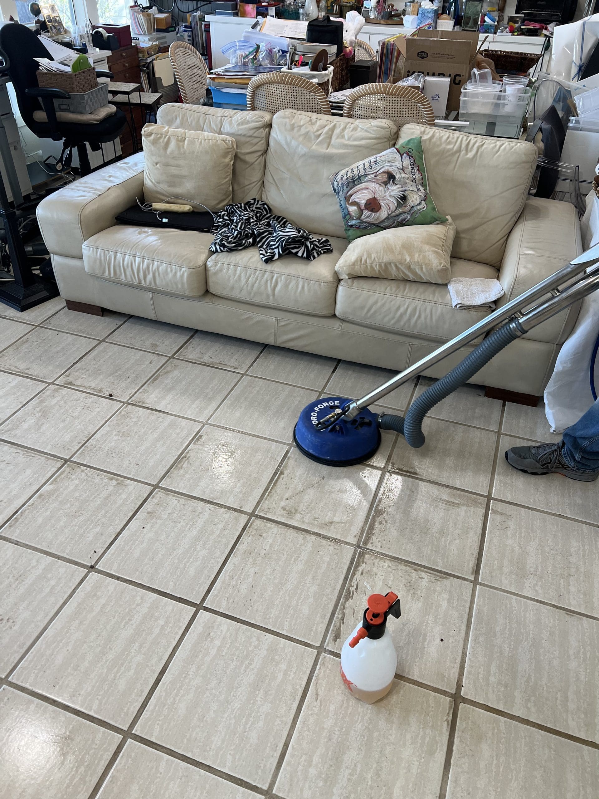 Dramatic Grout Cleaning Results-West Lake Hills, Austin - Santa Fe Floor Care