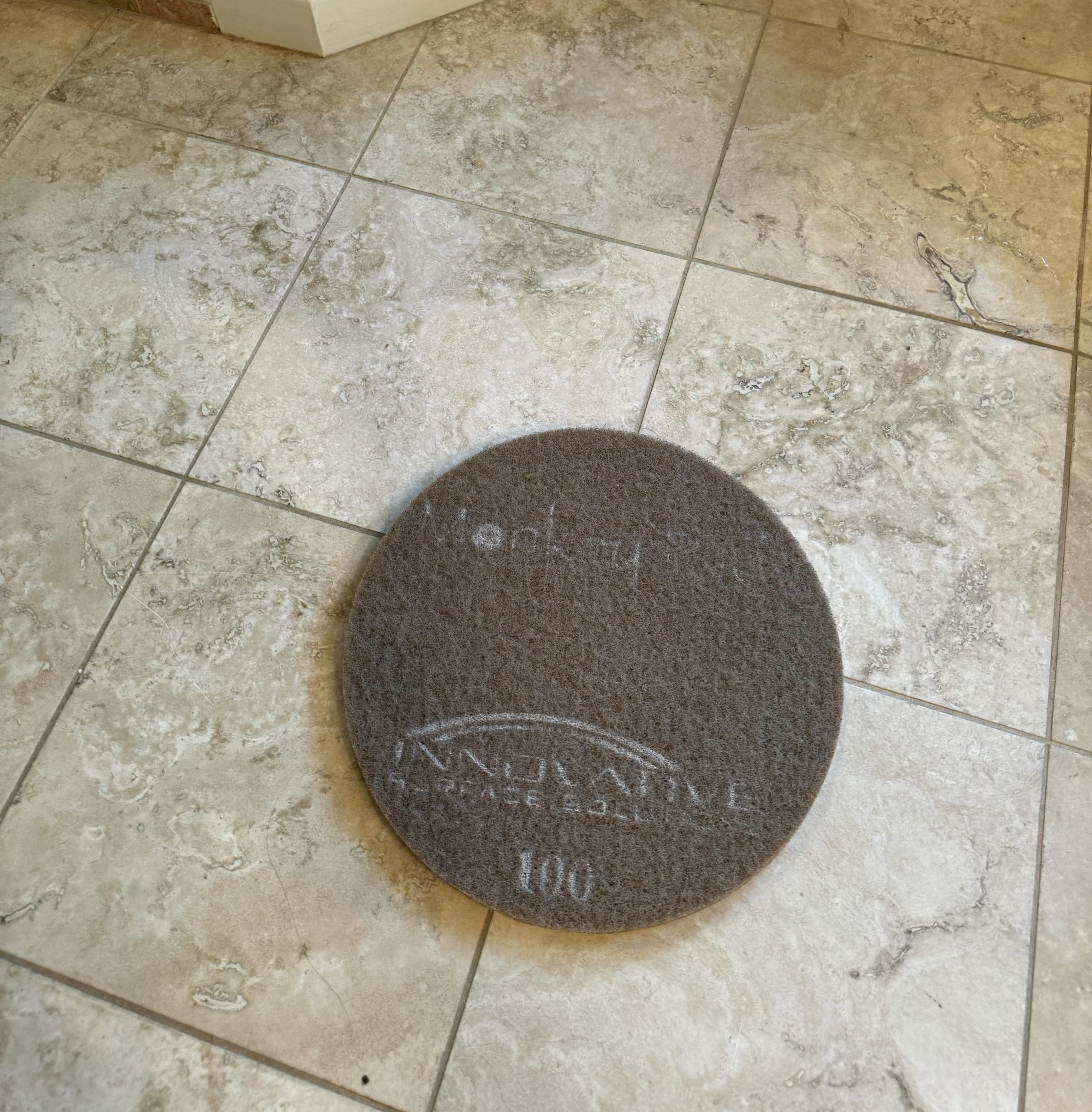 Restoration of Etched Travertine Bathroom | Austin TX - Santa Fe Floor Care